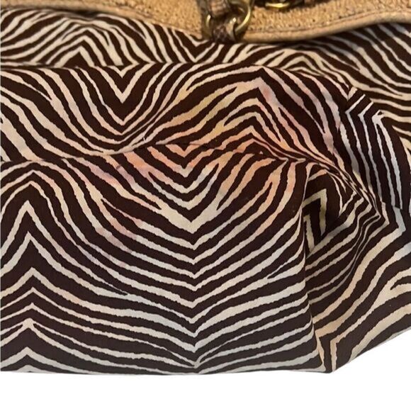 Coach Straw and Python Embossed Leather Trim Natural Large Tote 16838 - Picture 9 of 15